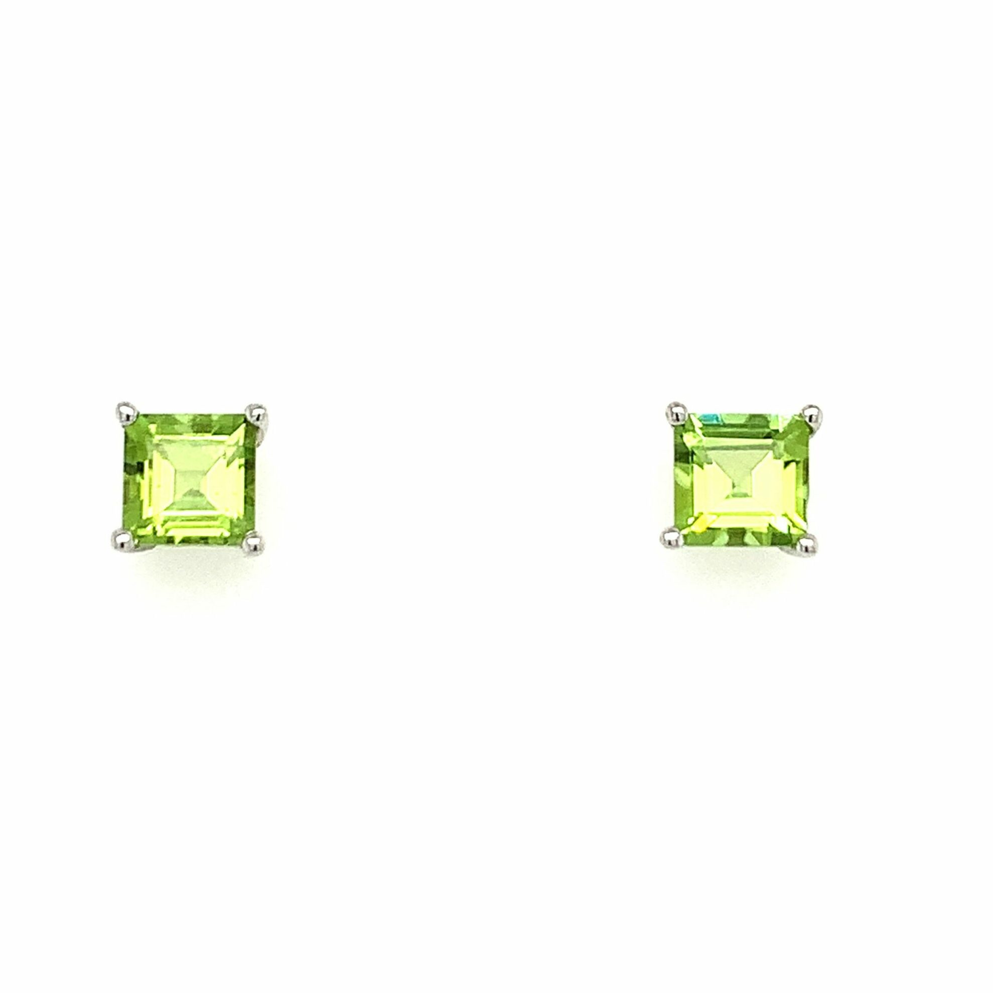 White Gold Peridot Studs