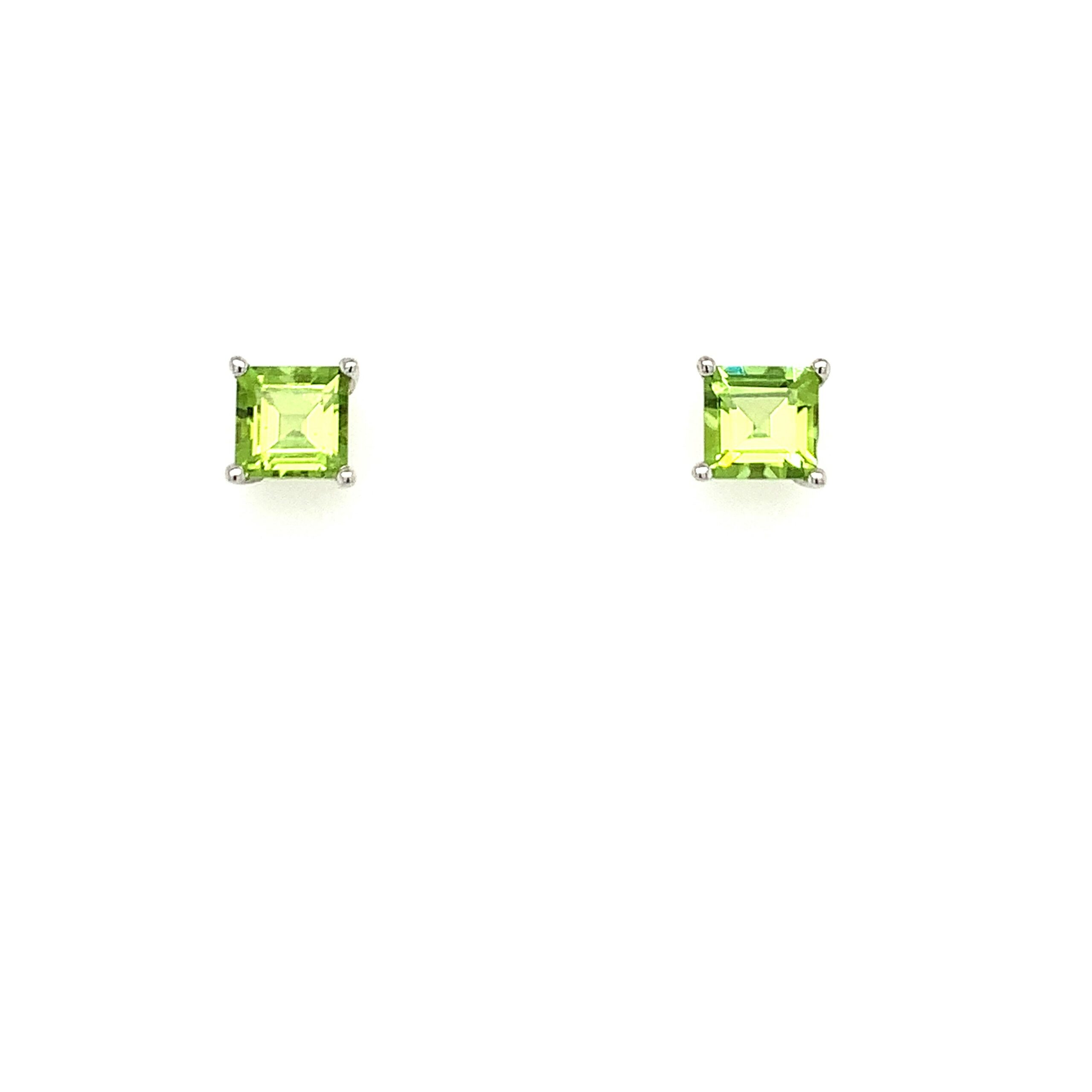 White Gold Peridot Studs