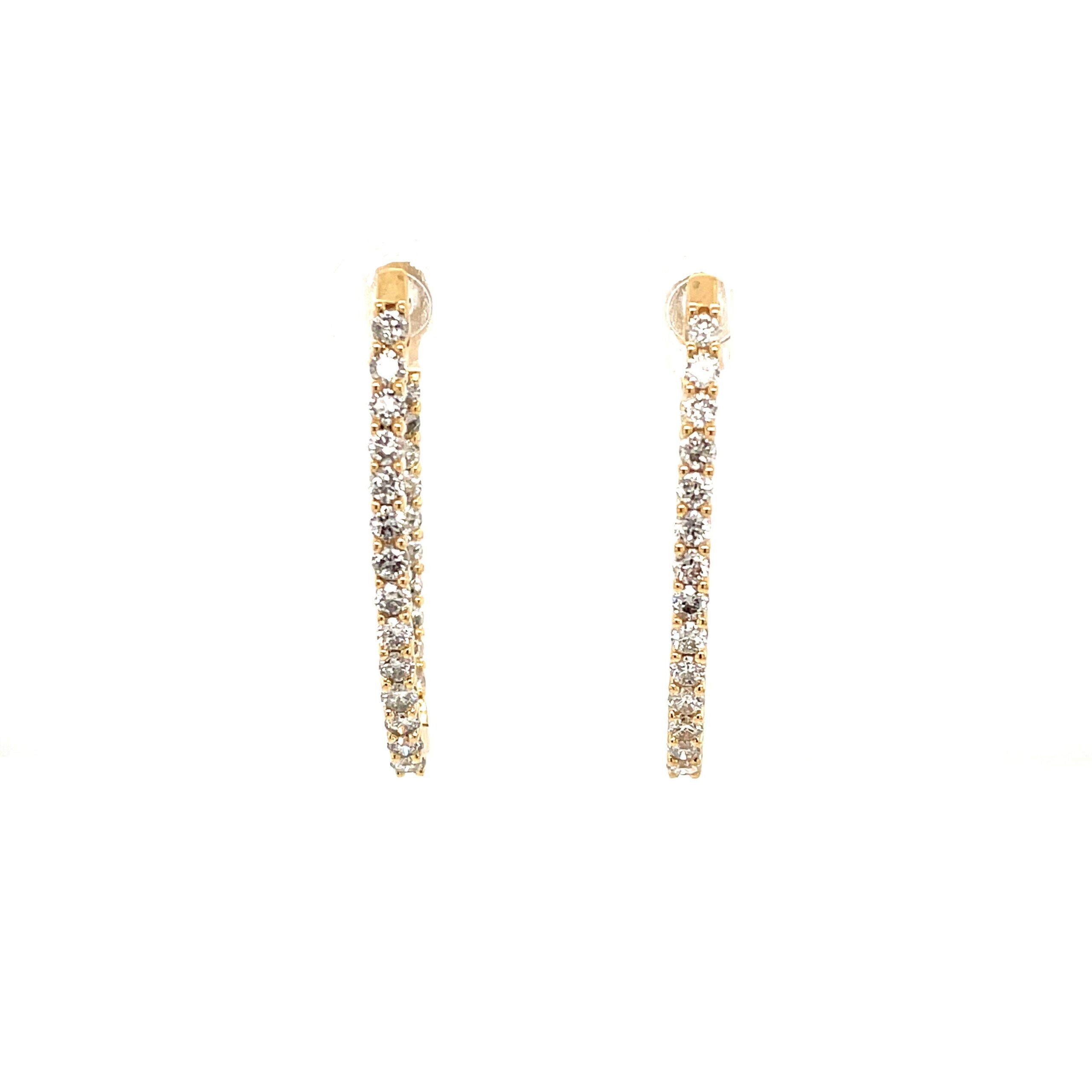 Yellow Gold Diamond Hoops