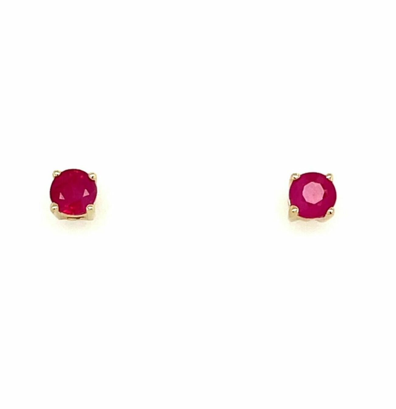 Yellow Gold Ruby Studs