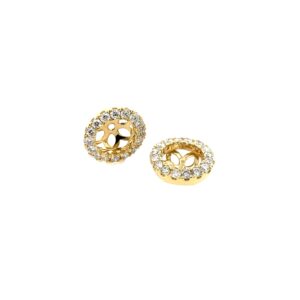 Yellow Gold Diamond Flower Earring Jackets