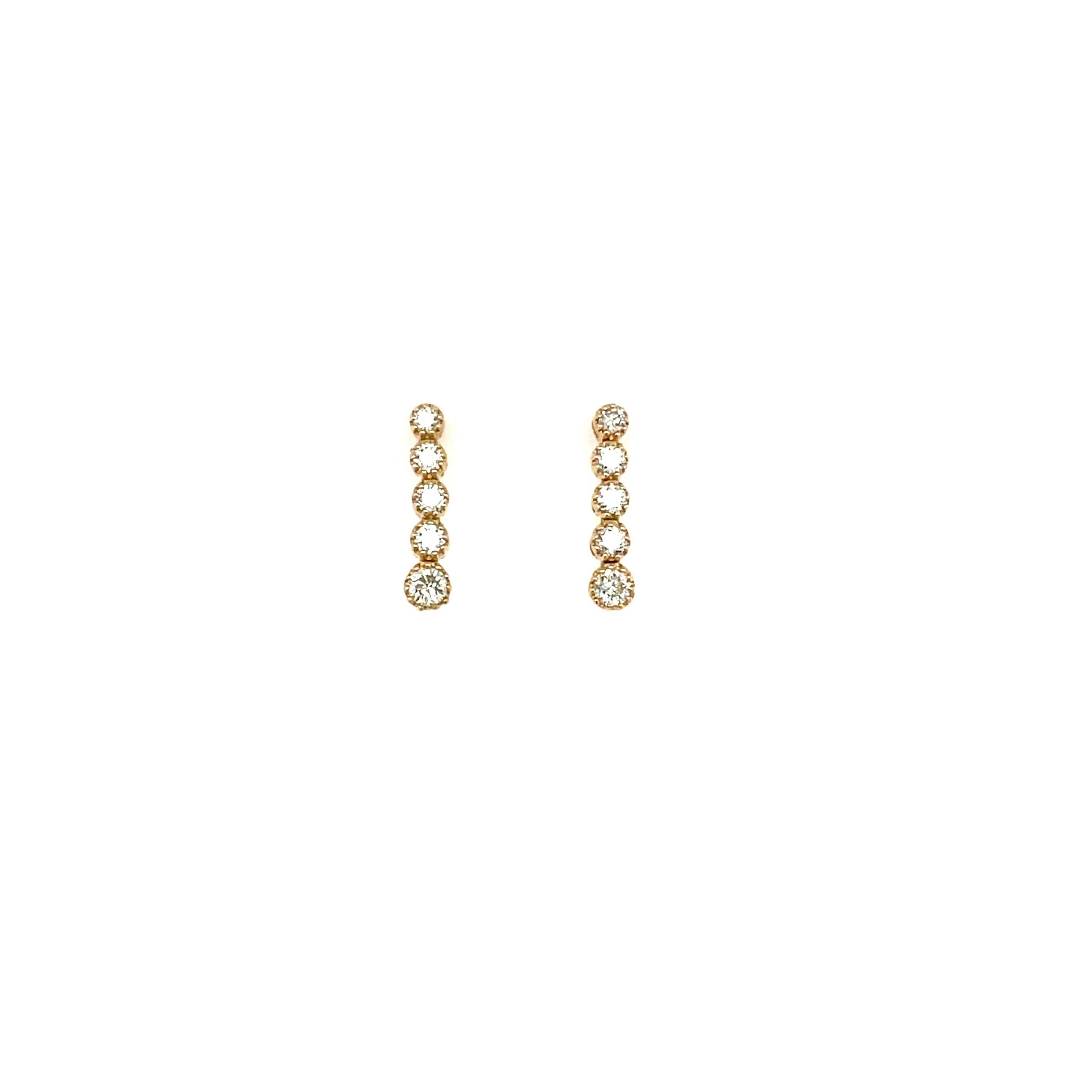 Yellow Gold Diamond Drop Earrings