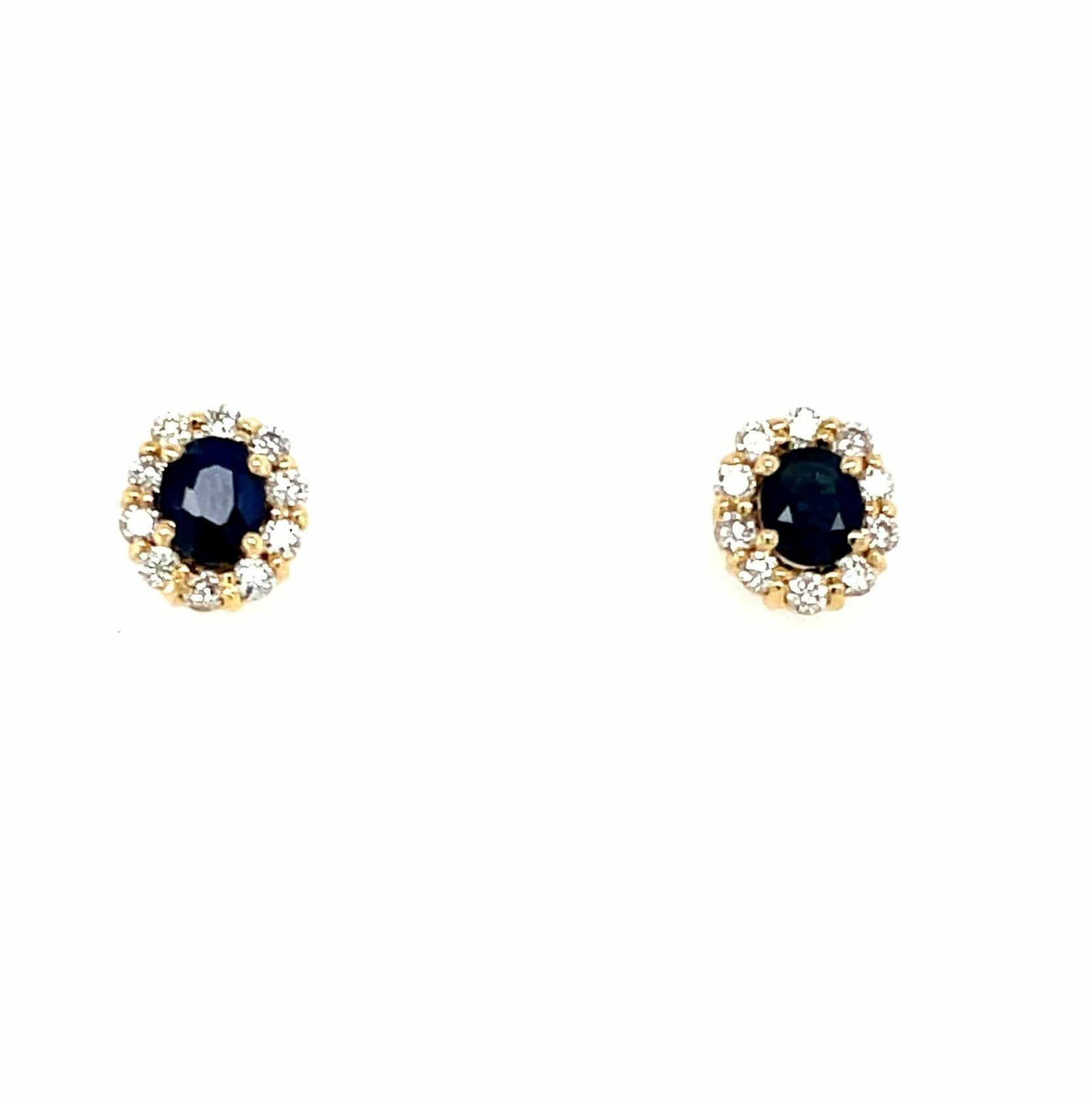 Yellow Gold Diamond Halo Studs