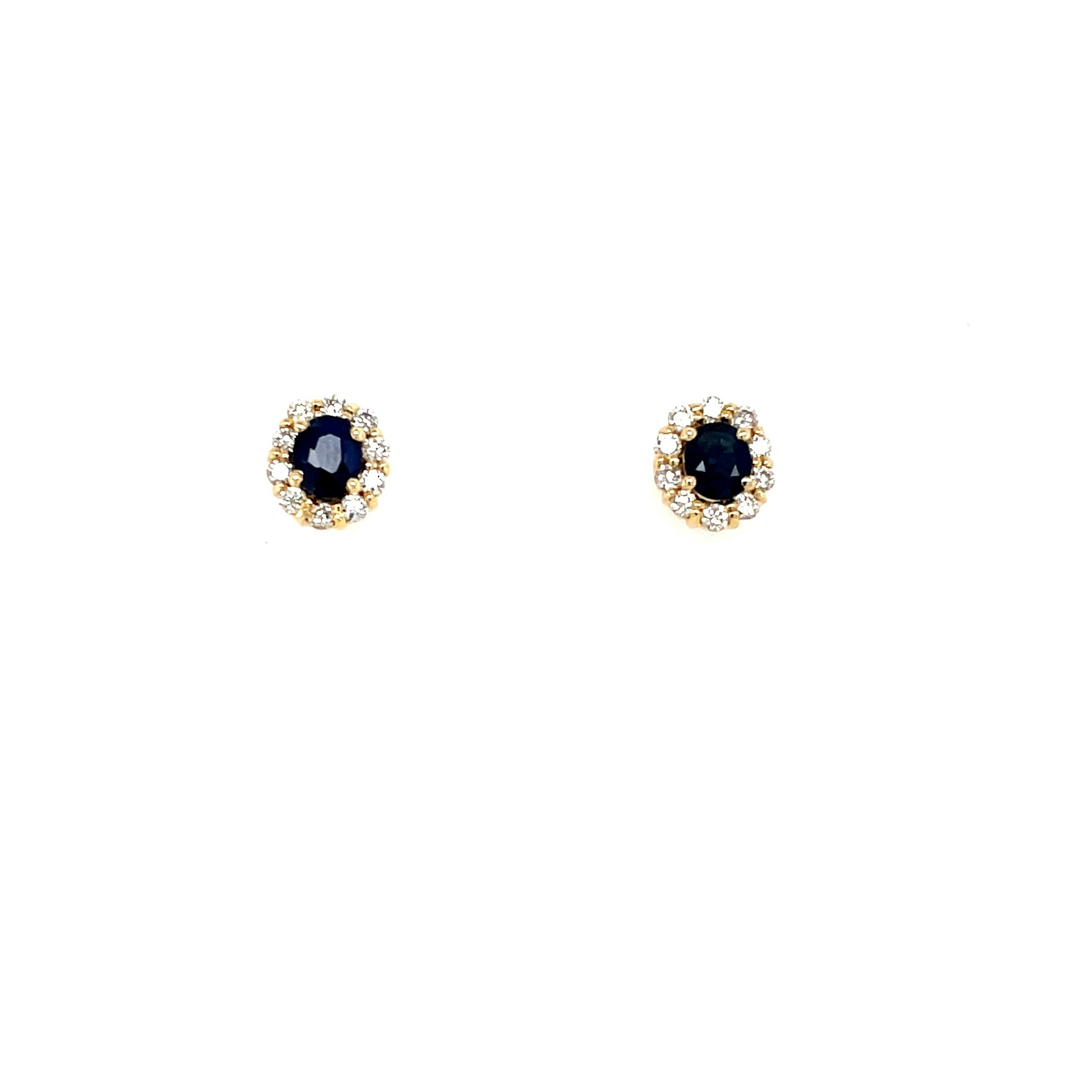 Yellow Gold Diamond Halo Studs
