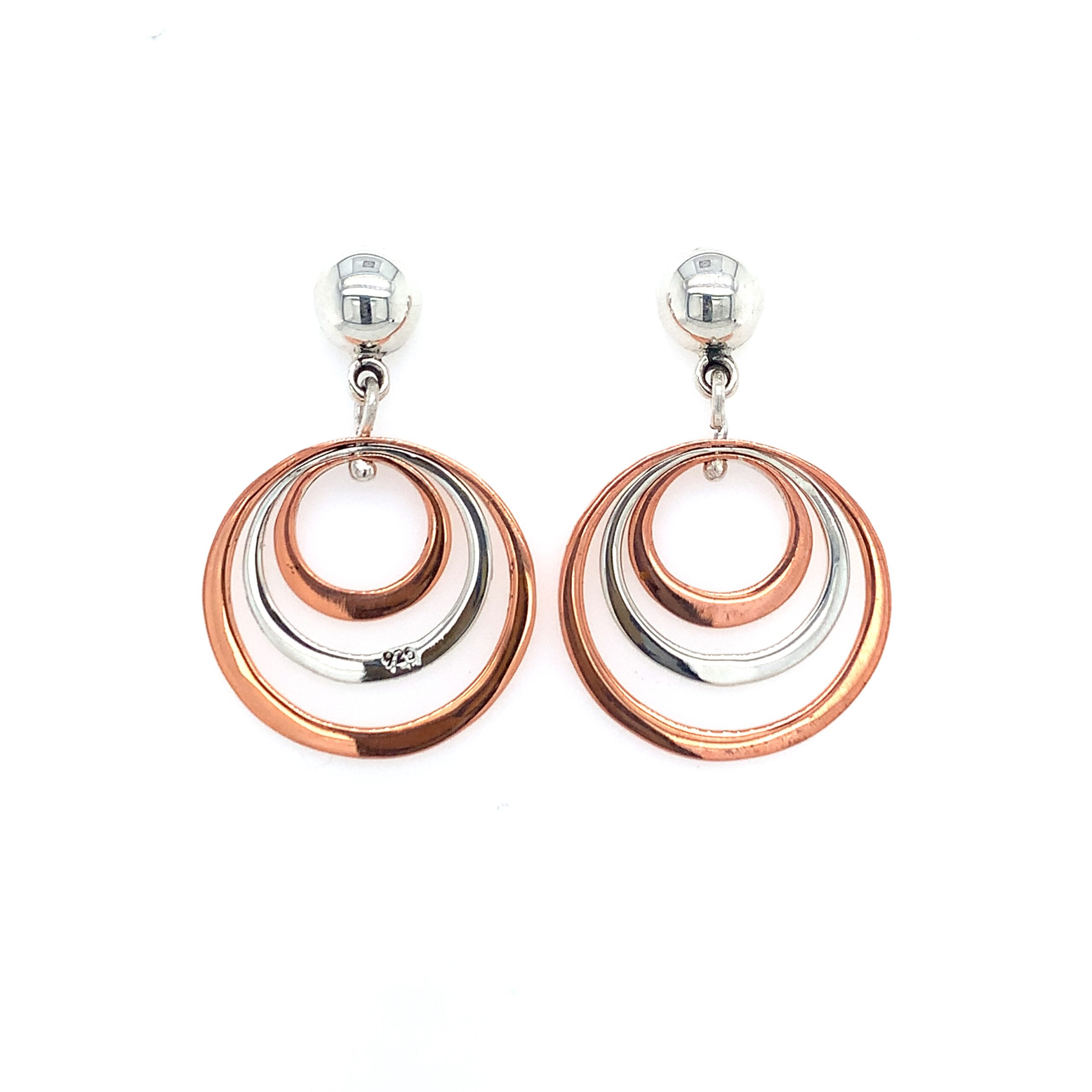 Sterling & Copper Circle Earrings