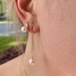 Yellow Gold Pearl Stud Earrings