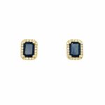 Yellow Gold Sapphire Stud Earrings