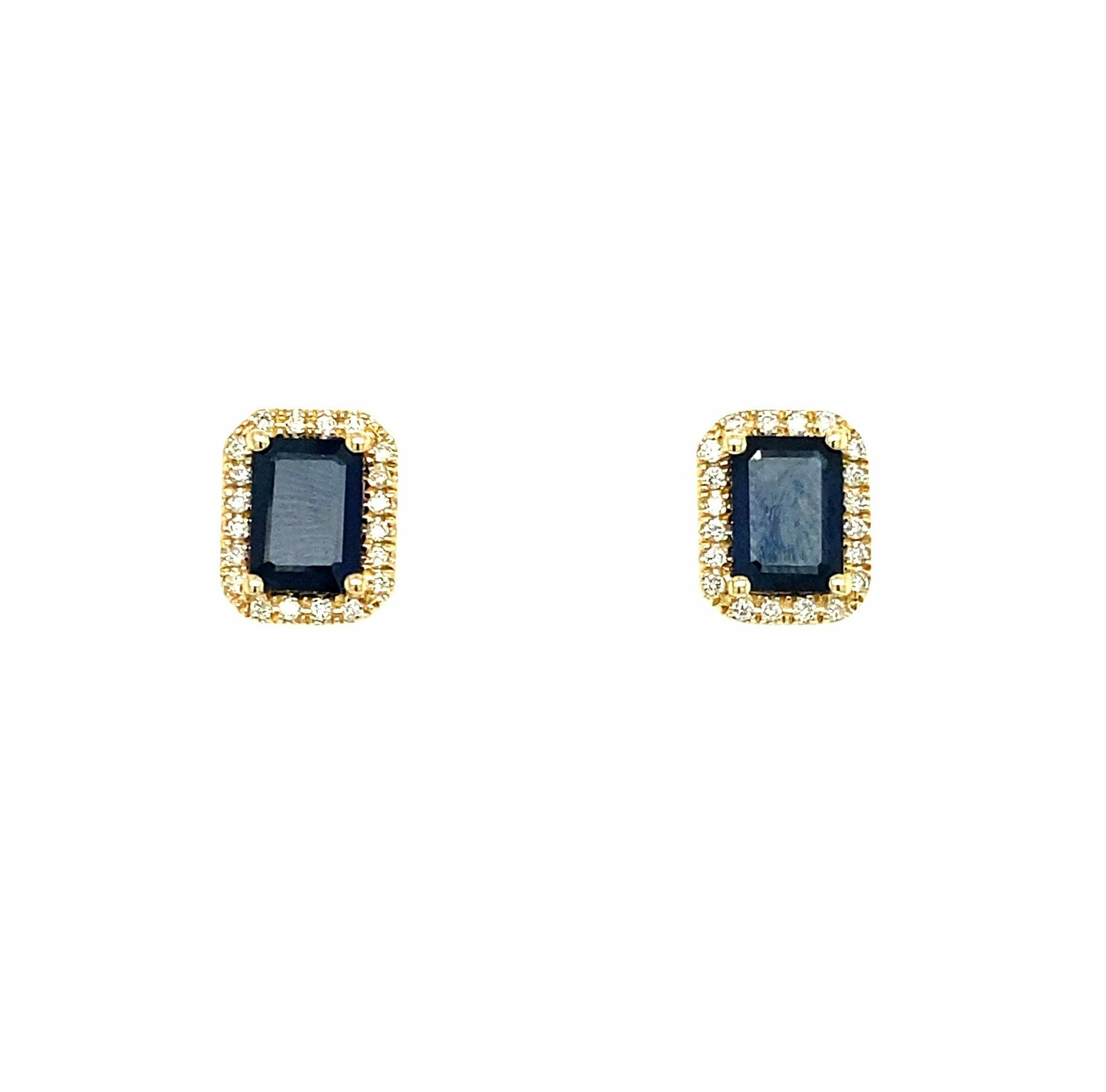 Yellow Gold Sapphire Stud Earrings