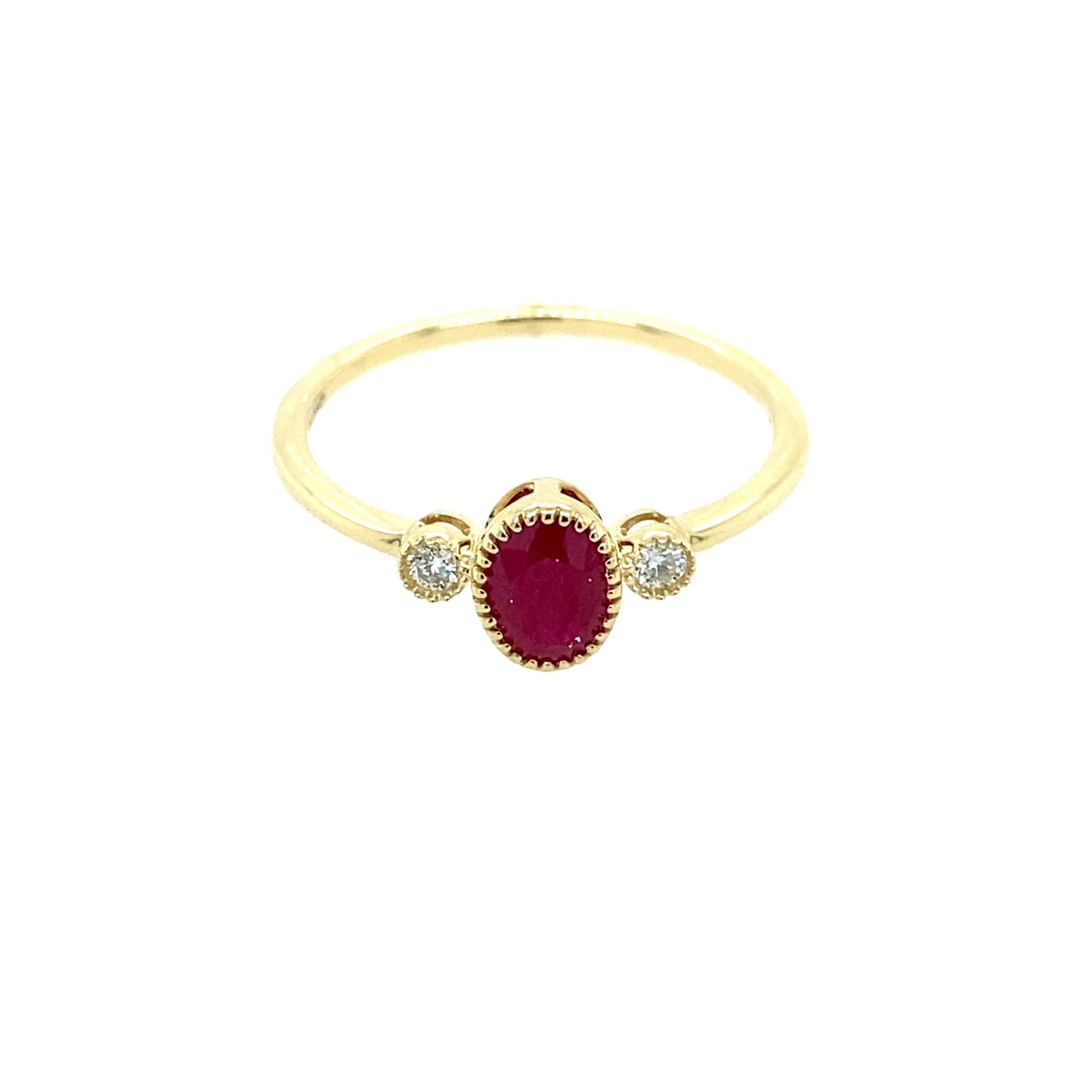 Yellow Gold Ruby & Diamond Ring