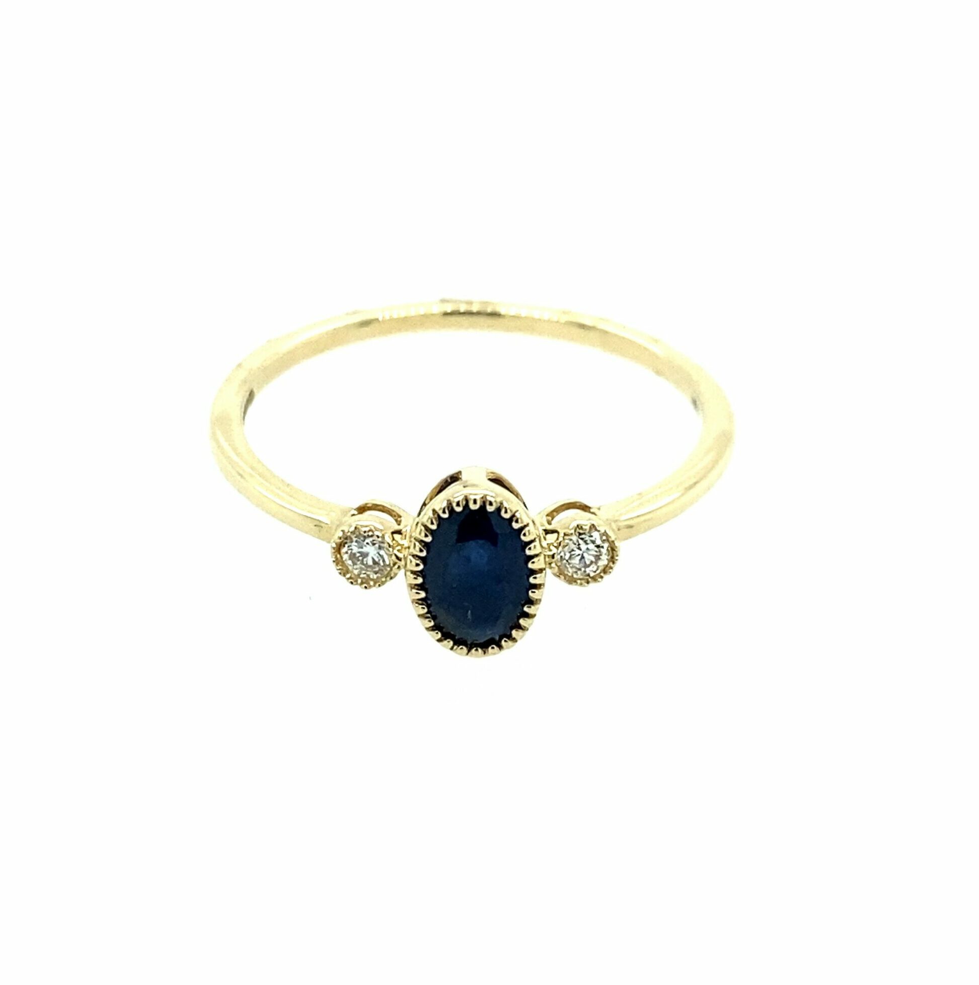 Yellow Gold Sapphire & Diamond Ring