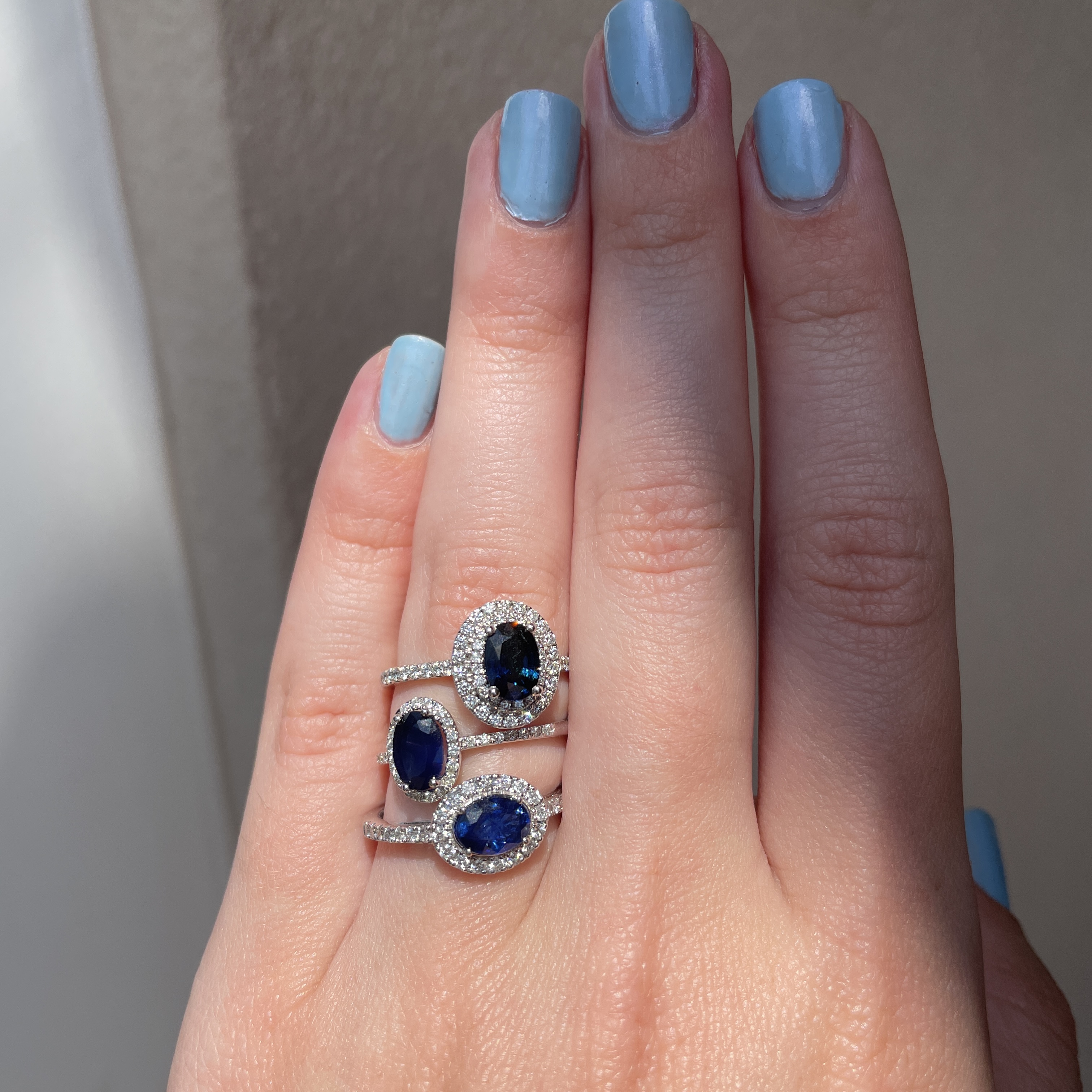 White Gold Oval Sapphire Ring