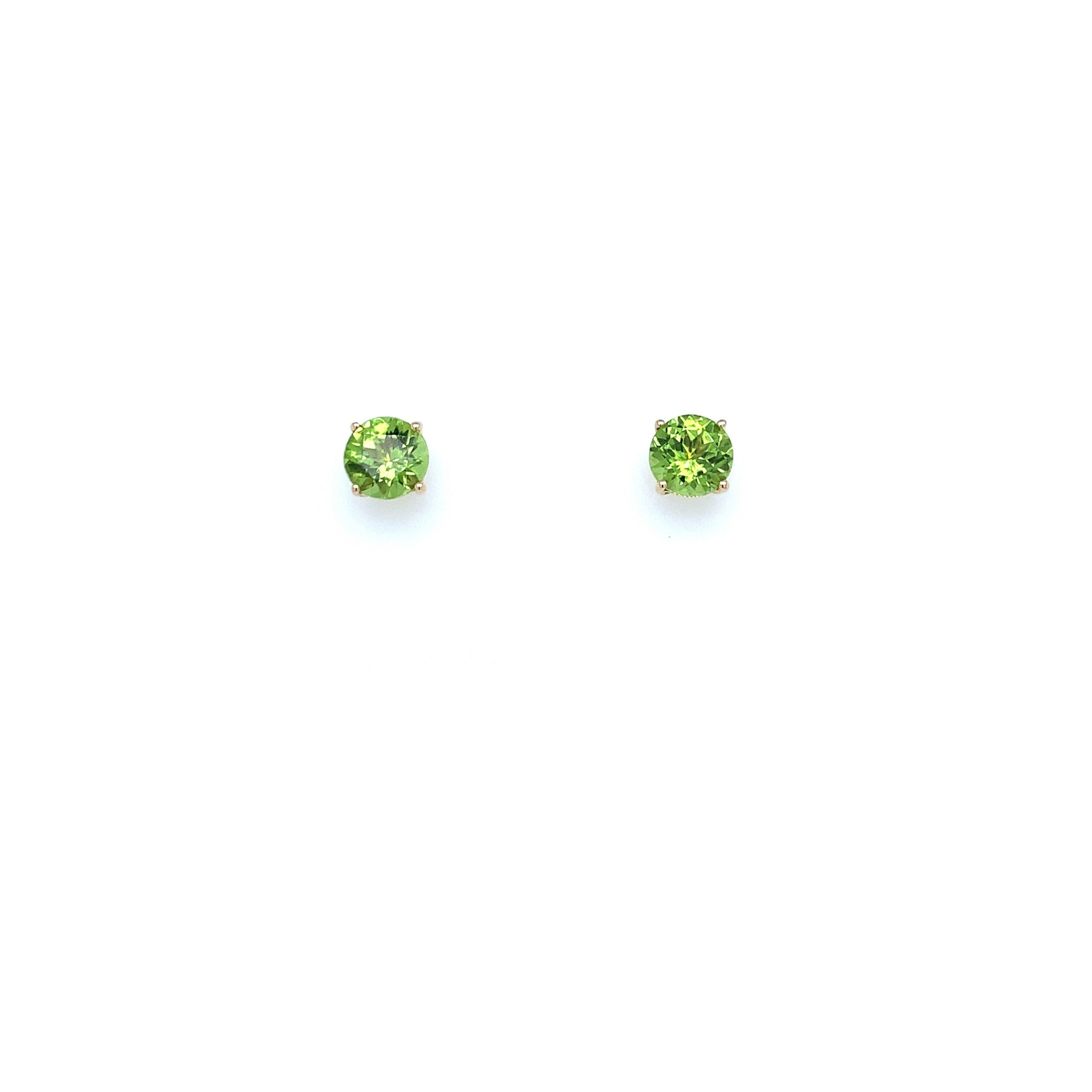 Yellow Gold Peridot Earrings