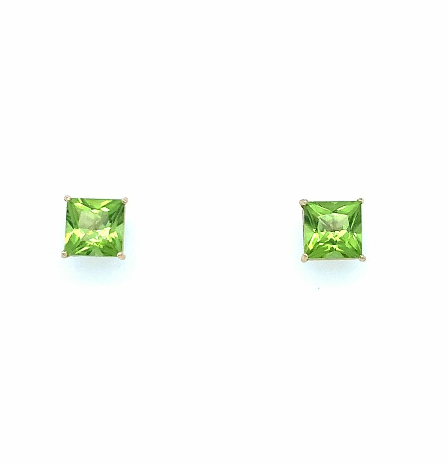 Yellow Gold Peridot Earrings