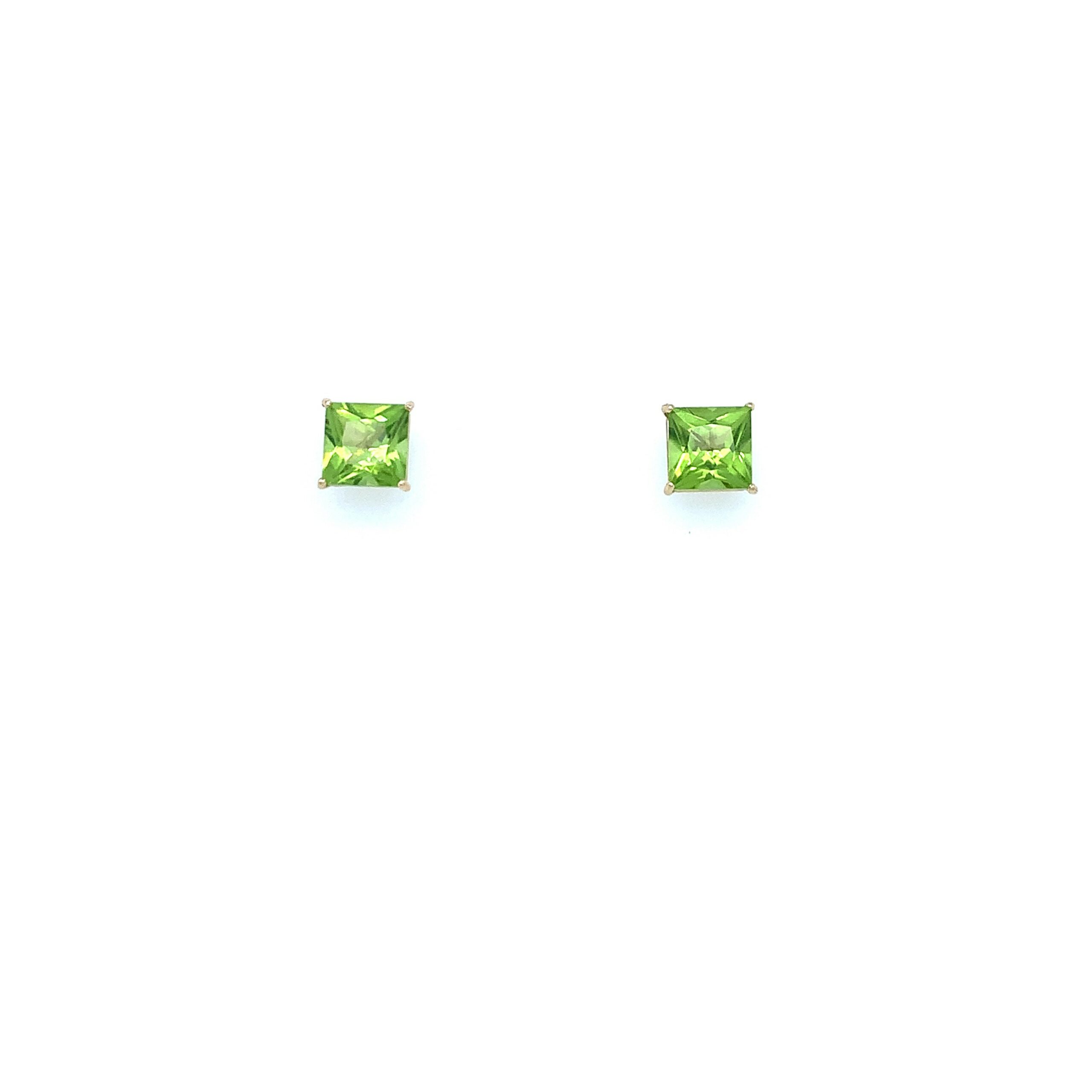 Yellow Gold Peridot Earrings