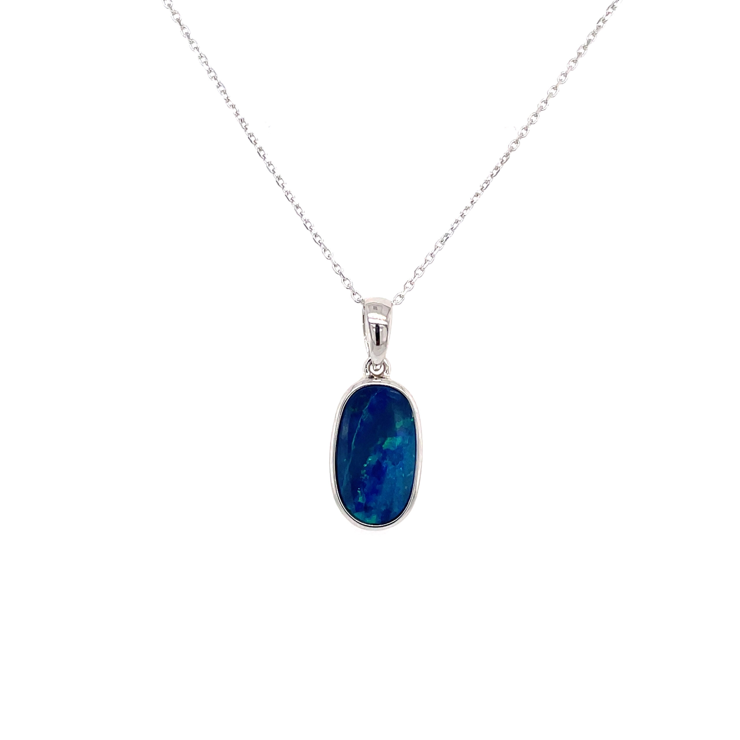 Sterling Silver Freeform Opal Necklace