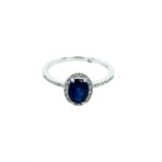 White Gold Oval Sapphire Ring