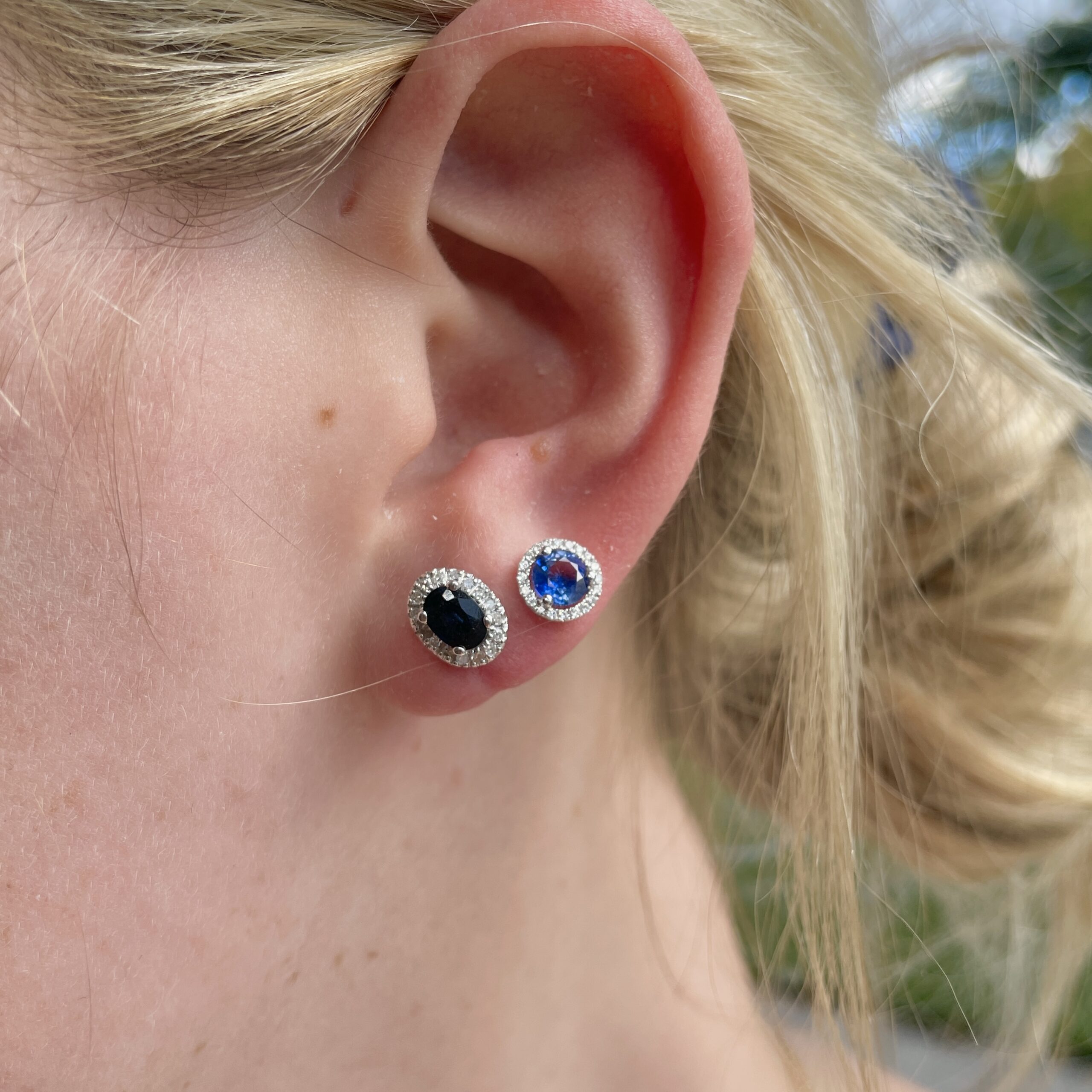 White Gold Sapphire Earrings