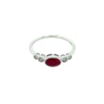White Gold Ruby & Diamond Ring