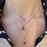 White Gold Oval Ruby Necklace