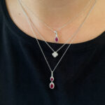 White Gold Ruby and Diamond Necklace