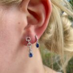 White Gold Sapphire Drop Earrings