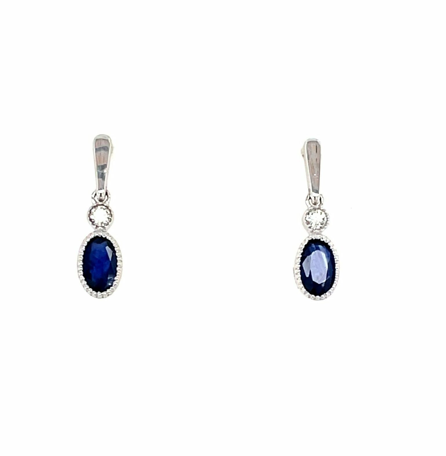 White Gold Sapphire Drop Earrings