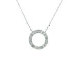 White Gold Halo Diamond Necklace