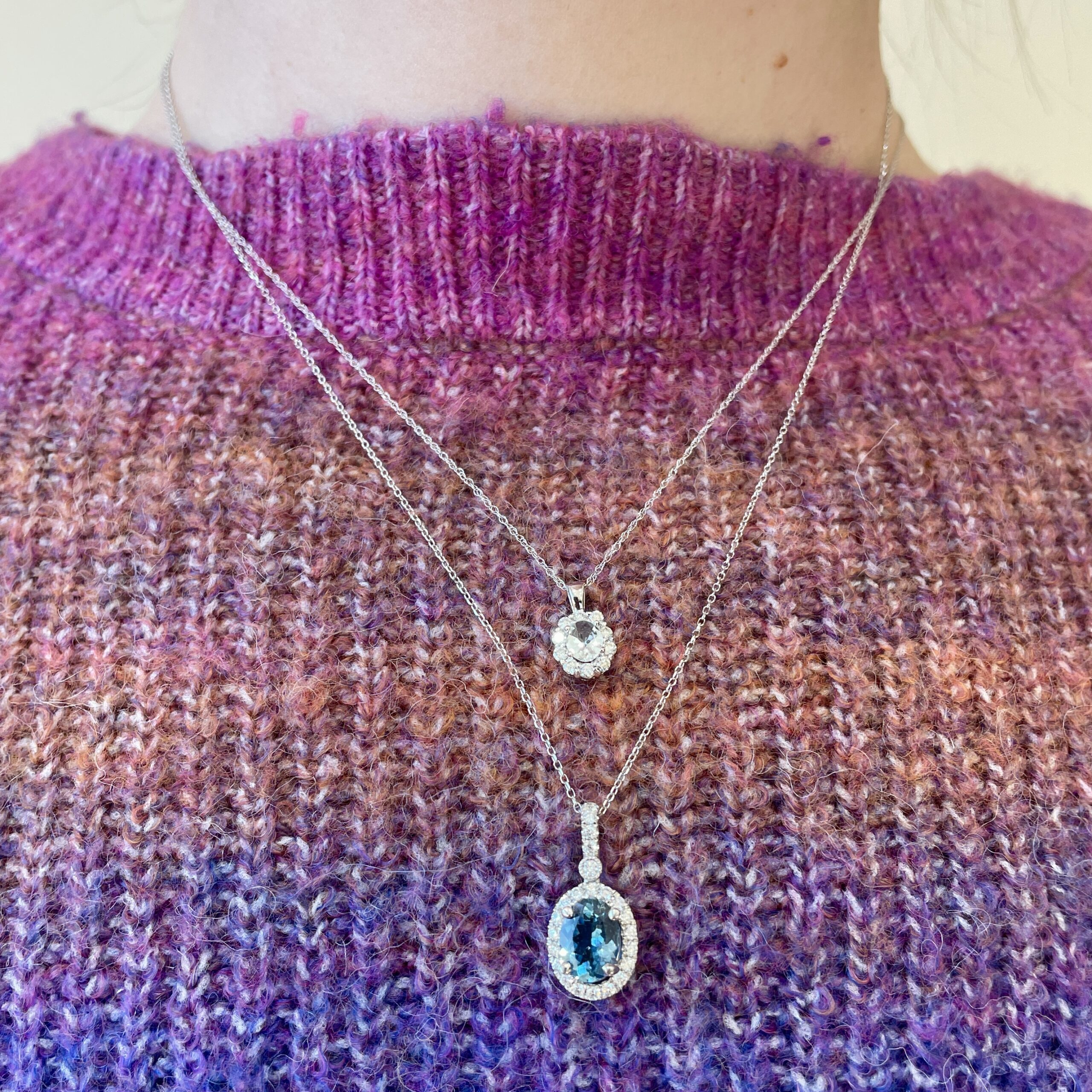 White Gold Aquamarine Necklace