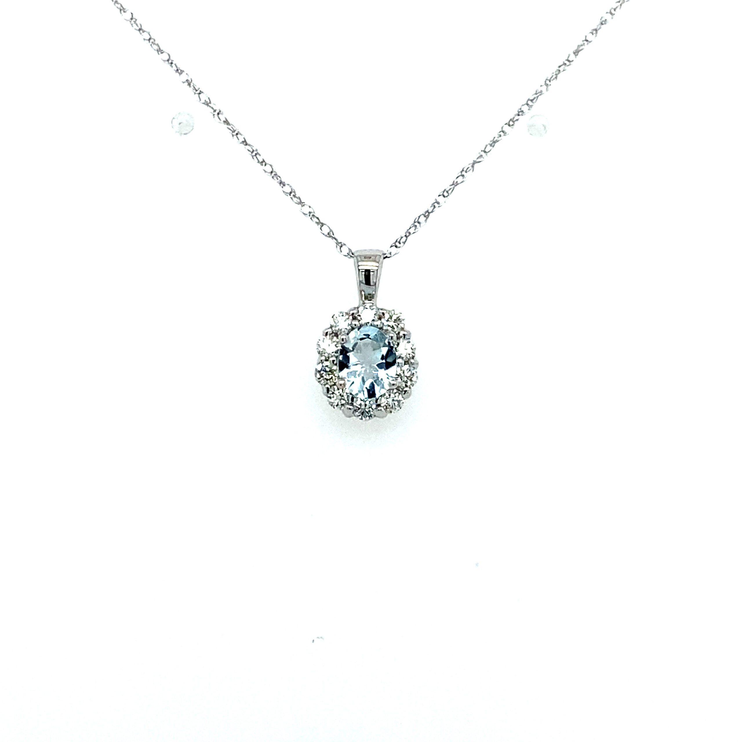 White Gold Aquamarine Necklace