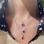 White Gold Oval Sapphire Necklace