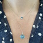 White Gold Blue Topaz Necklace