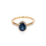 Yellow Gold Oval Sapphire Ring