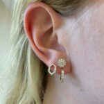 Yellow Gold Diamond Halo Stud Earrings