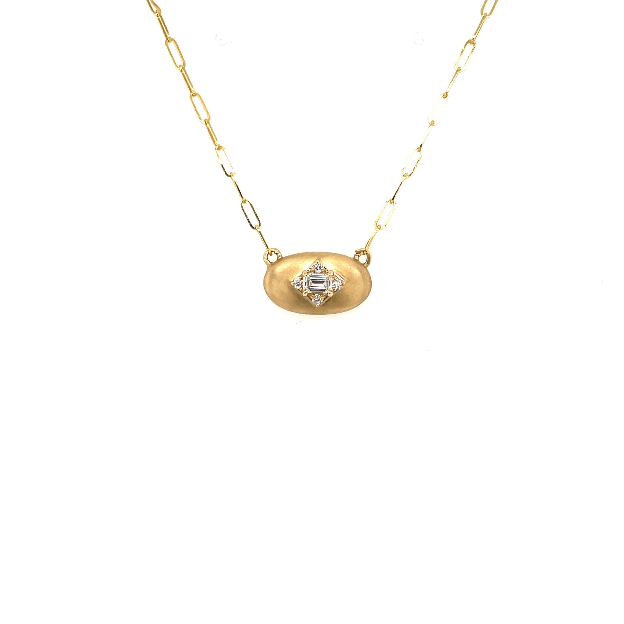 Yellow Gold Emerald-Cut Diamond Necklace
