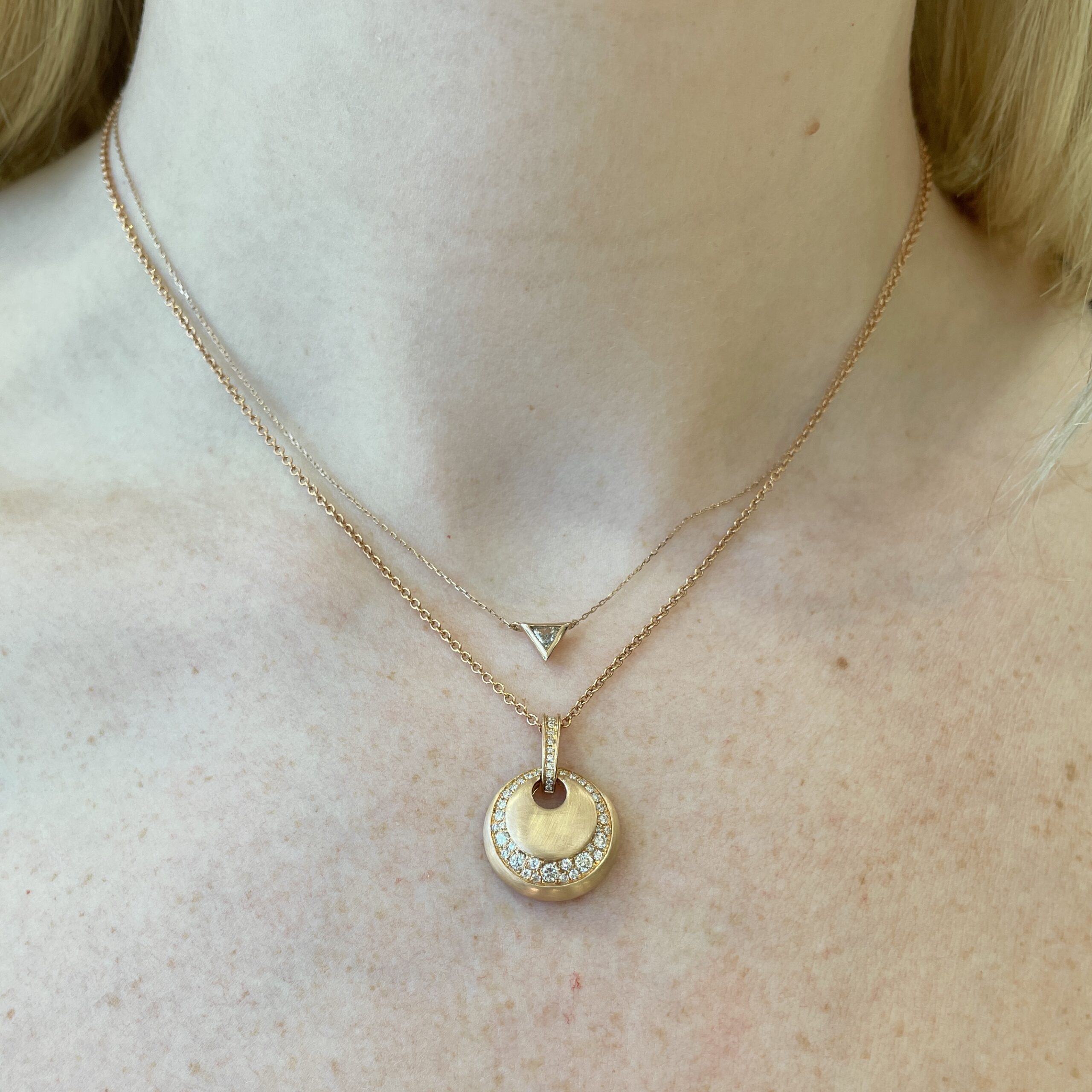 Rose Gold Diamond Pendant Necklace