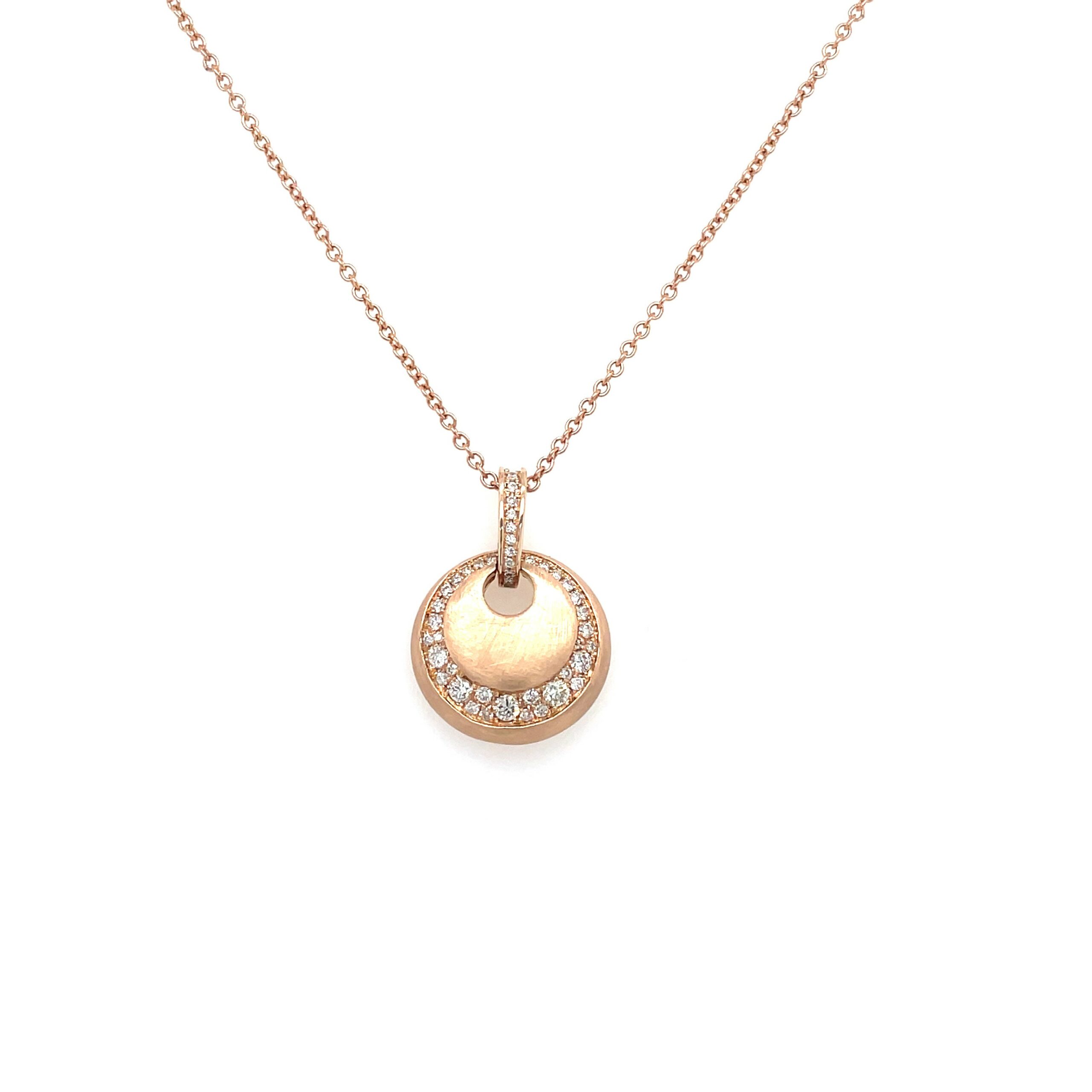 Rose Gold Diamond Pendant Necklace