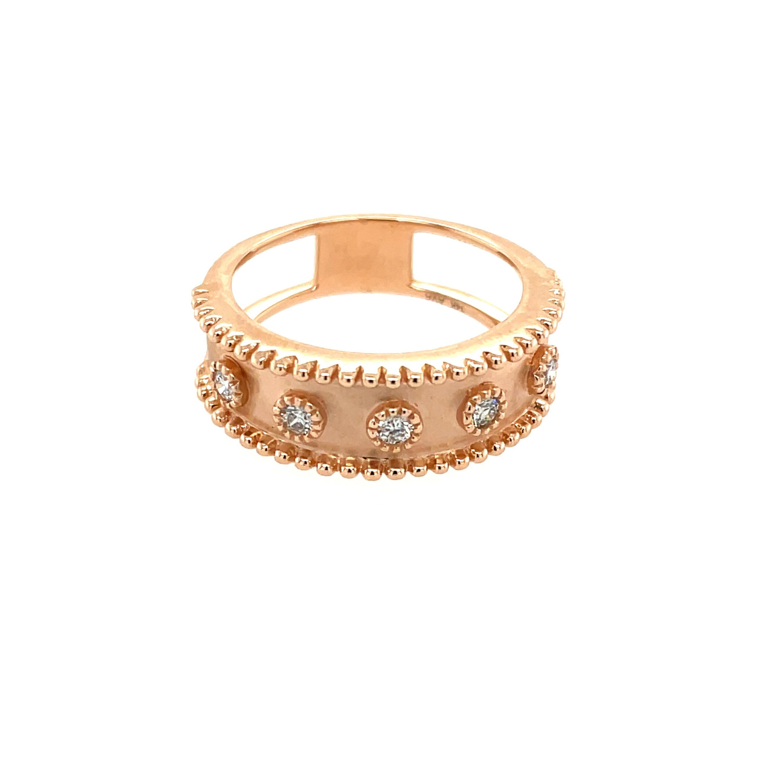 Rose Gold Bezel-Set Diamond Ring