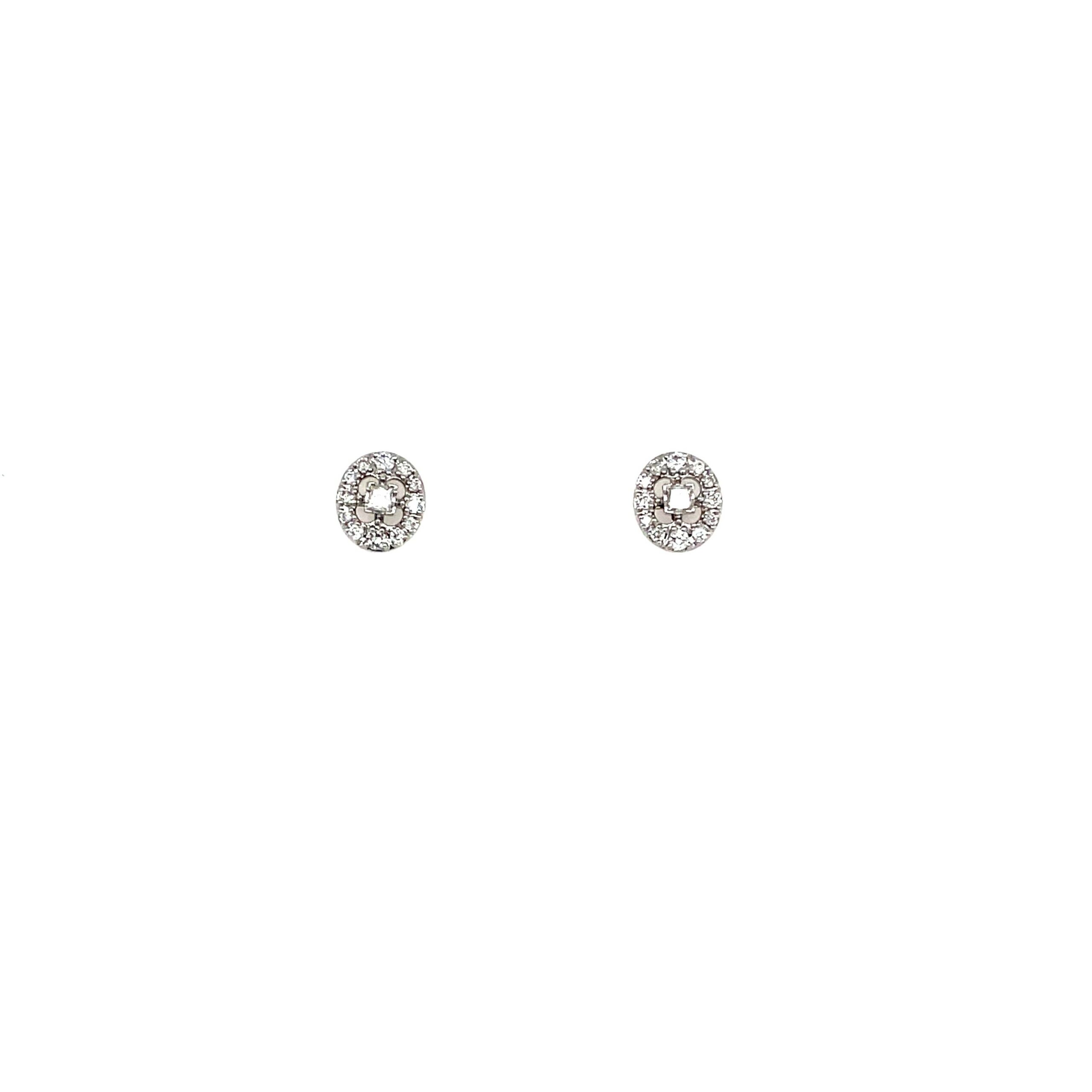White Gold Diamond Halo Studs