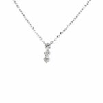 White Gold 3-Stone Diamond Pendant Necklace