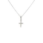 White Gold Diamond Cross Pendant Necklace