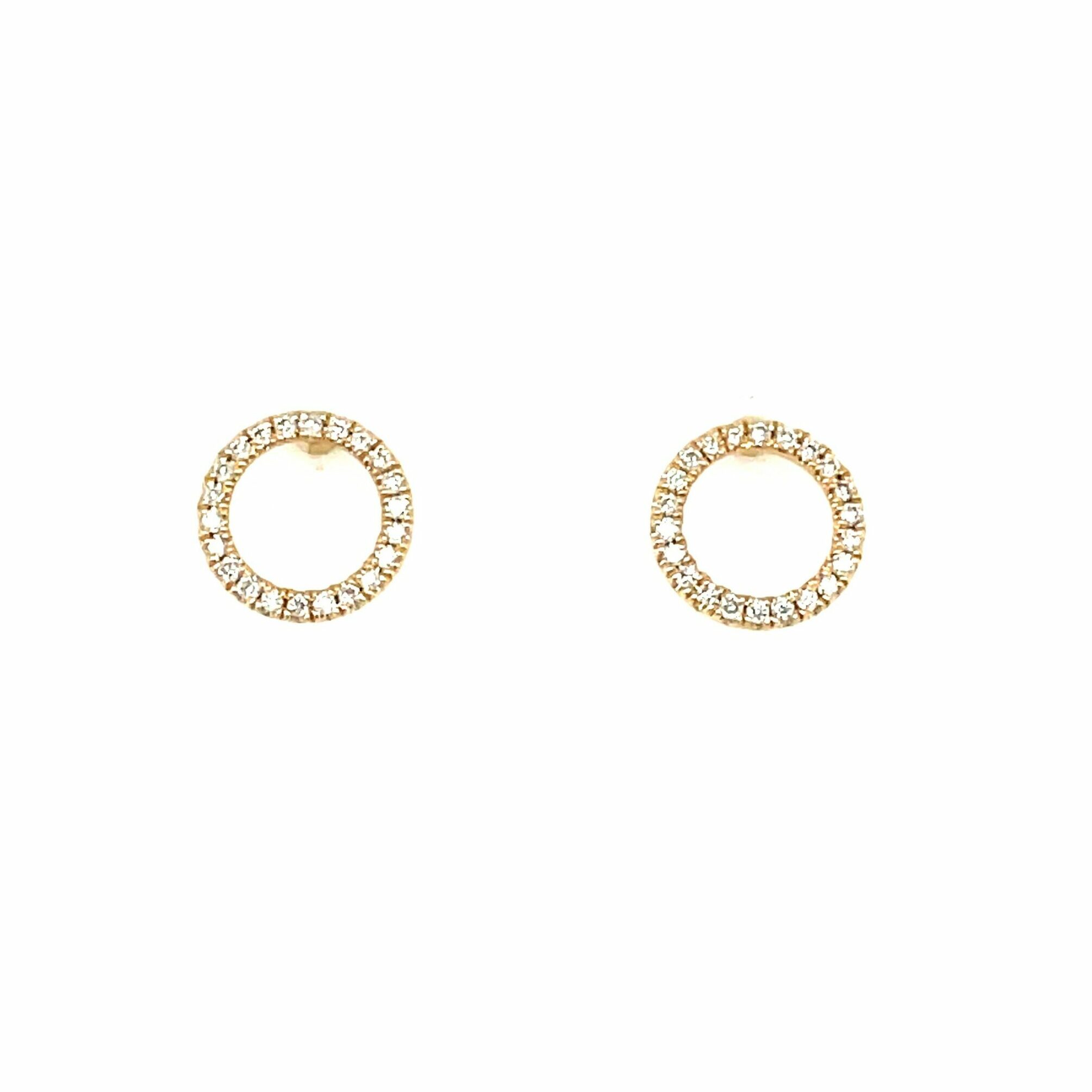 Yellow Gold Diamond Halo Studs