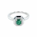 Sterling Silver Emerald Fashion Ring