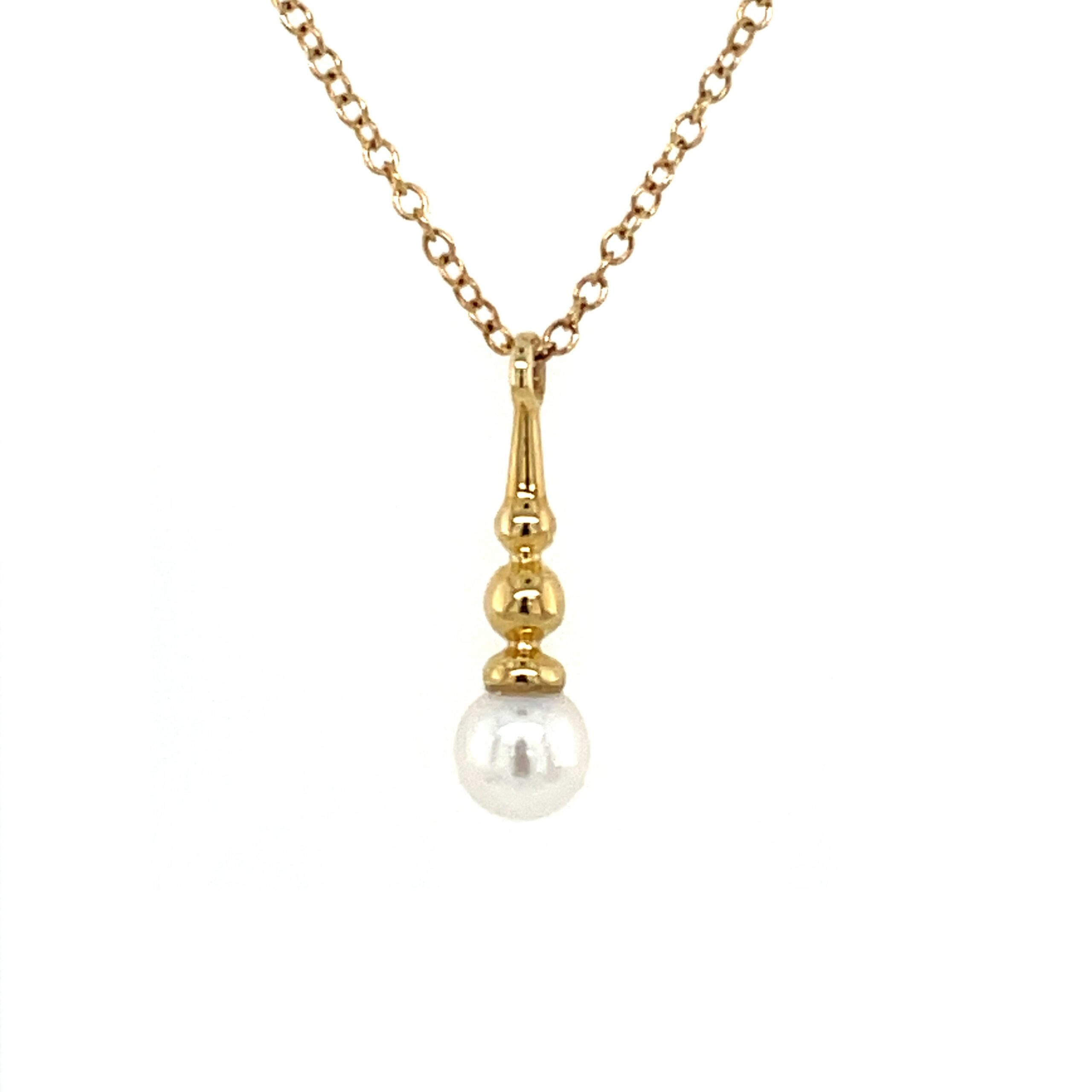 Yellow Gold Pearl Fashion Necklace