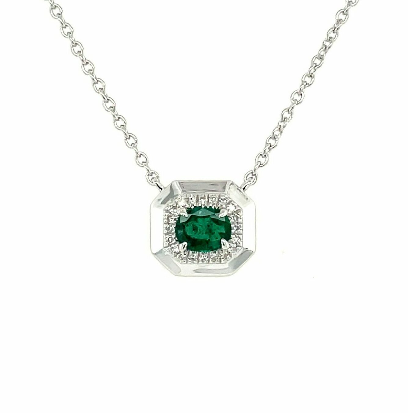 Sterling Silver Emerald Necklace