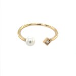 Yellow Gold Open Pearl Ring