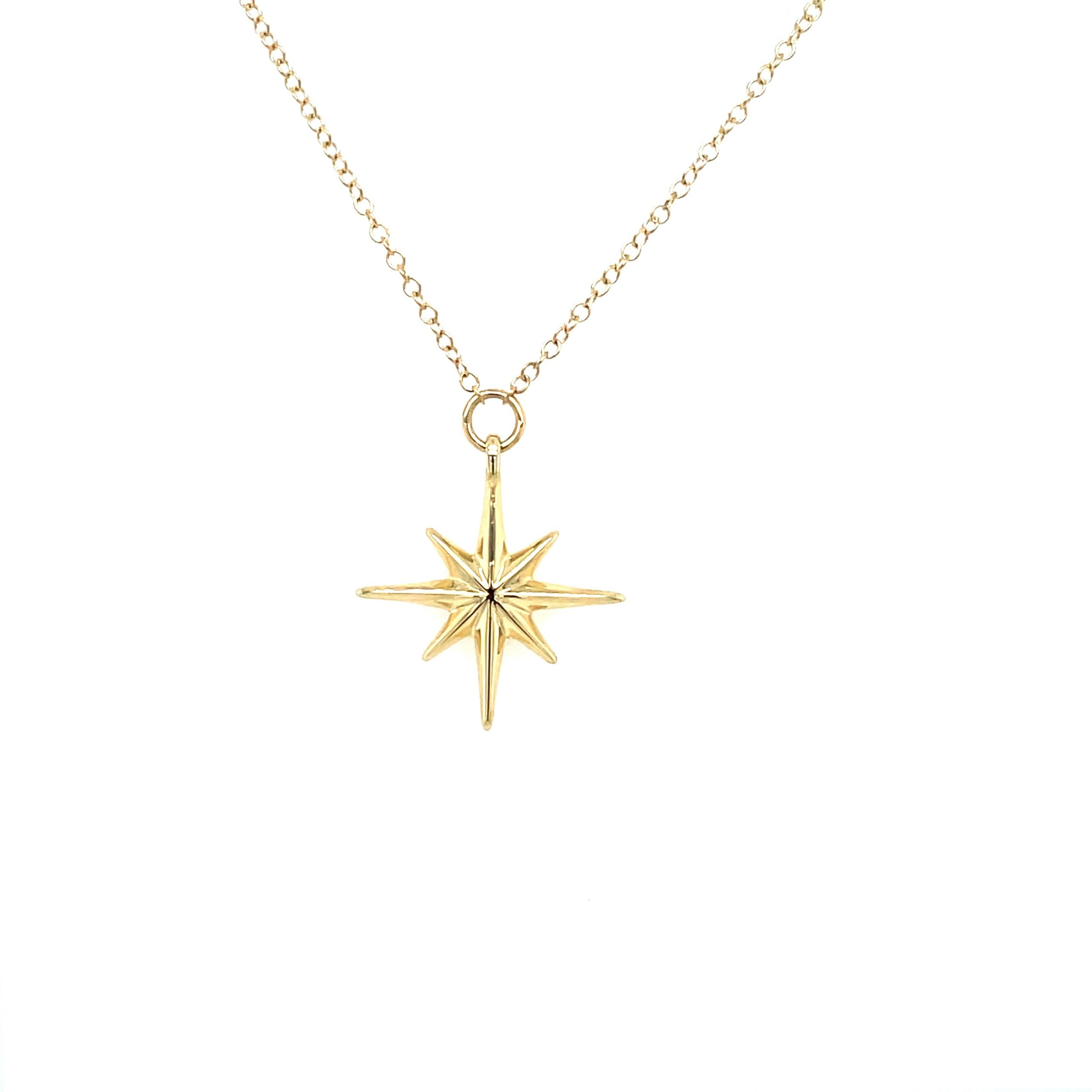 Yellow Gold Star Pendant Necklace
