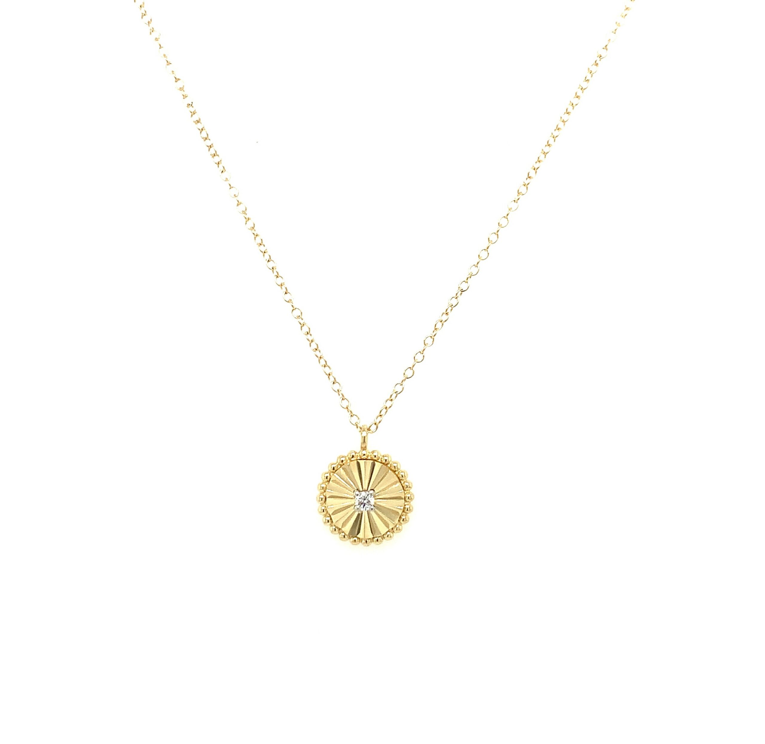 Yellow Gold Bujukan Diamond Pendant Necklace