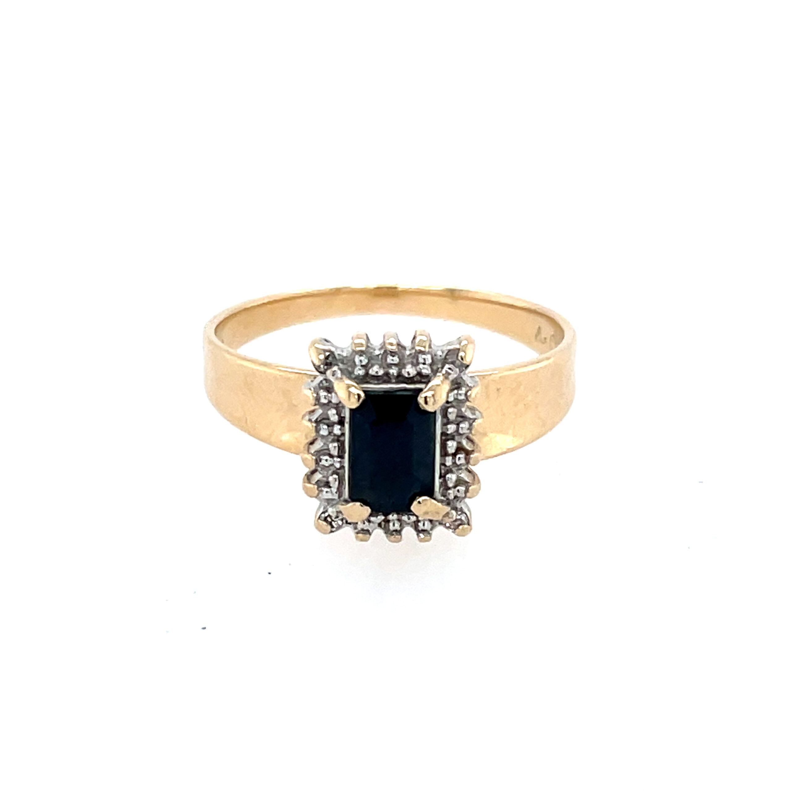 Estate Piece - Yellow Gold Sapphire Halo Ring