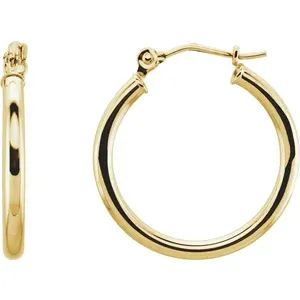 Yellow Gold Polished Hoops 2mm, 20