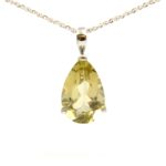 White Gold Lemon Quartz Necklace